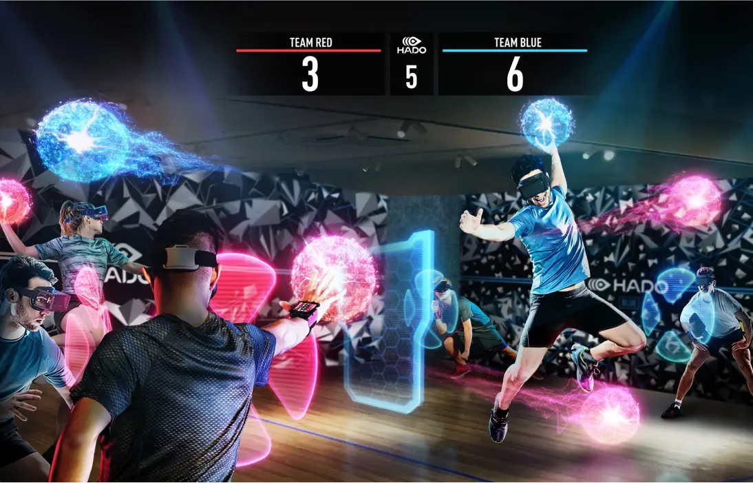 Players competing in a HADO match