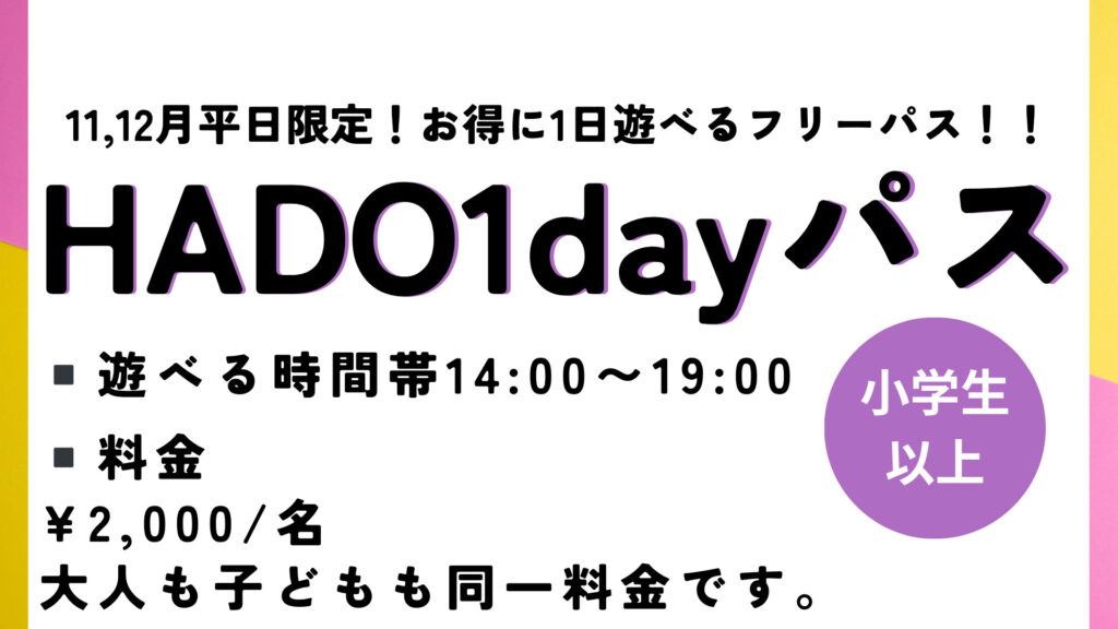 ✨平日限定！！  1dayパスプラン！！