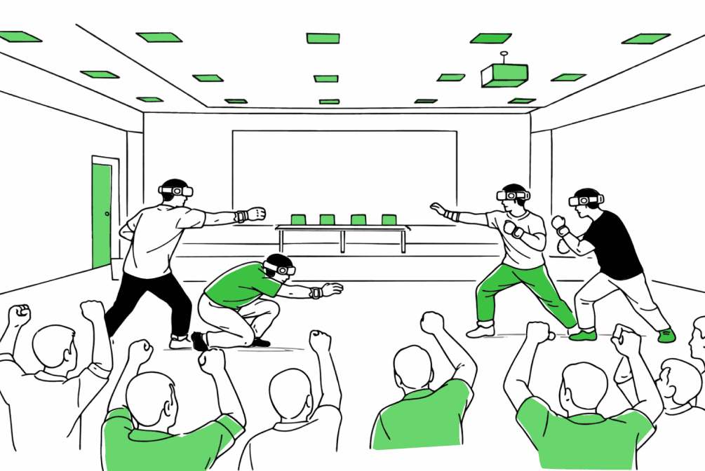 会議室でHADOを楽しむ