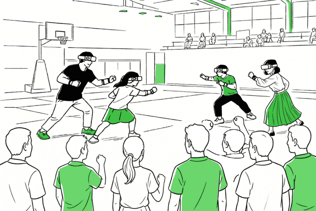 体育館でHADOを楽しむ