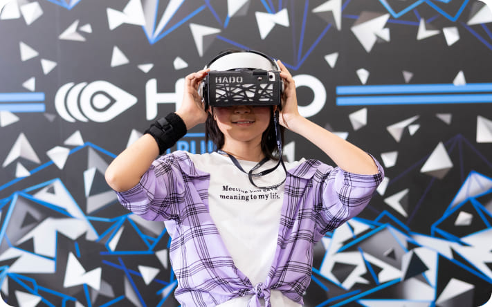 デバイス装着する参加者